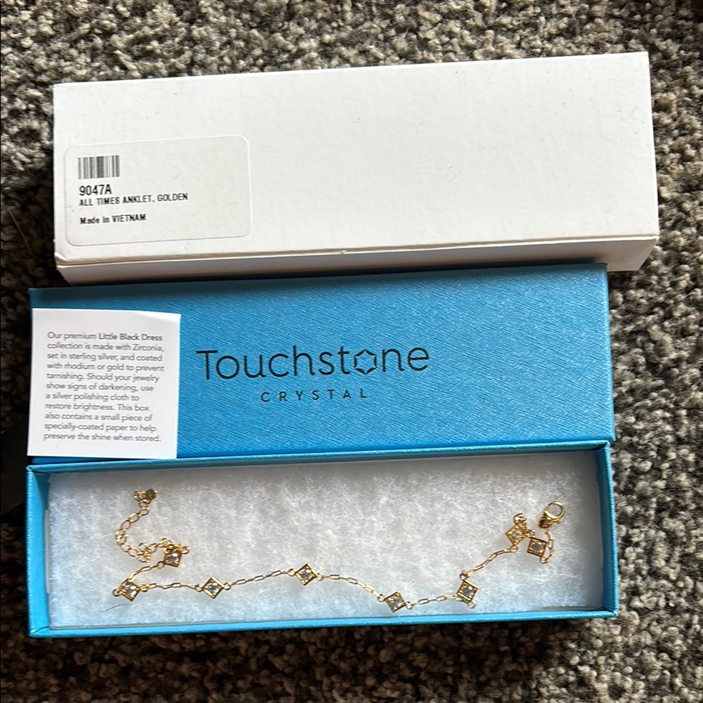 Touchstone Crystal Delicate Gold All Times Anklet